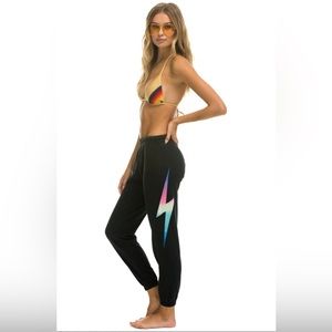 AVIATOR-NATION BOLT SWEATPANTS - RAINBOW PINK